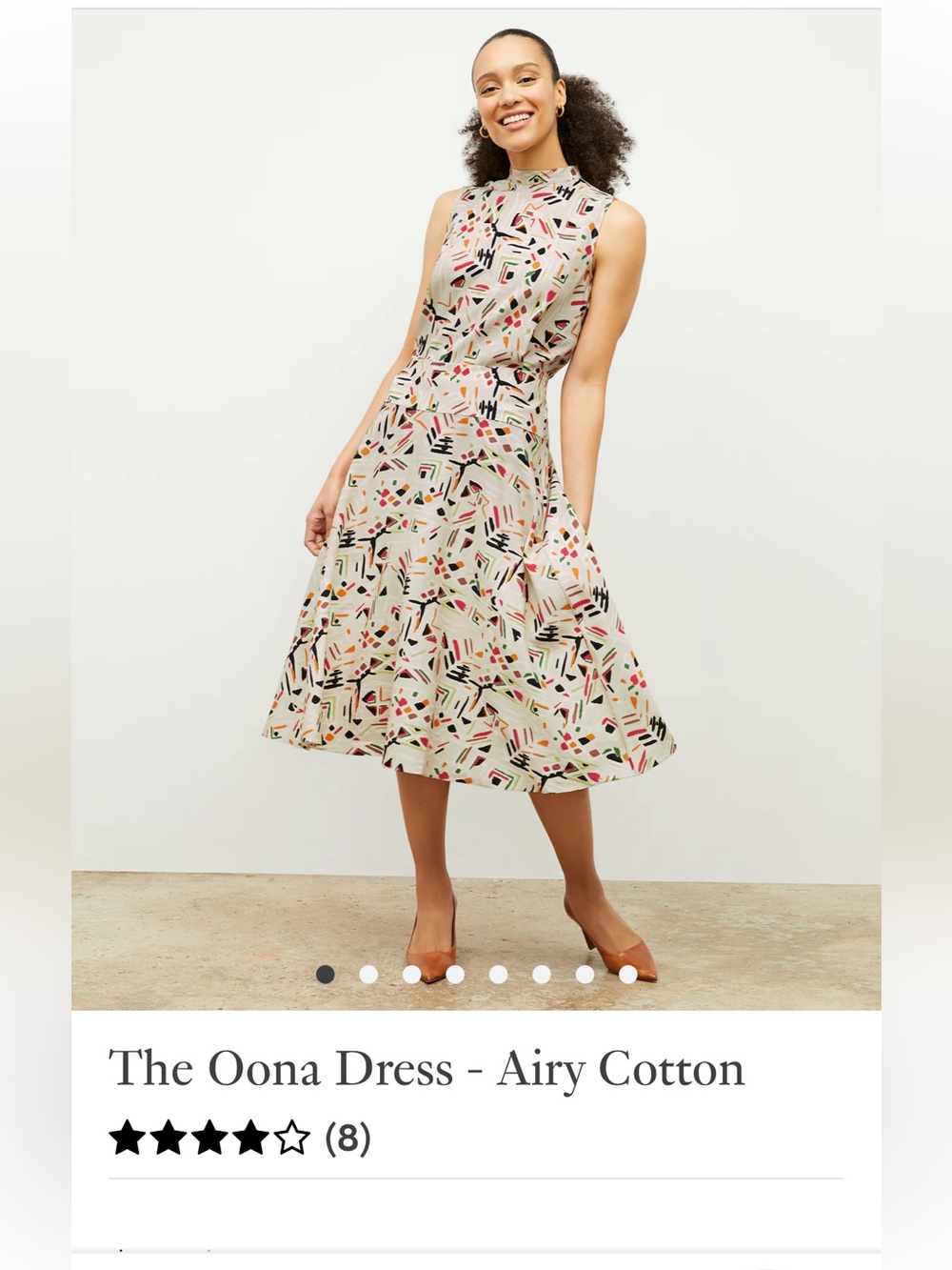 NWT MM.LaFleur Oona 1.0 Midi Dress in Cream with Black, Red & Green Print - Picture 10 of 13